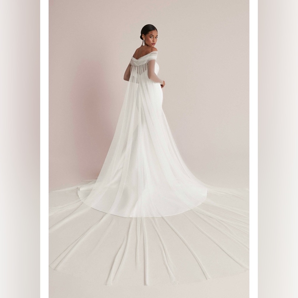 Justin Alexander Celeste Off the Shoulder Cape